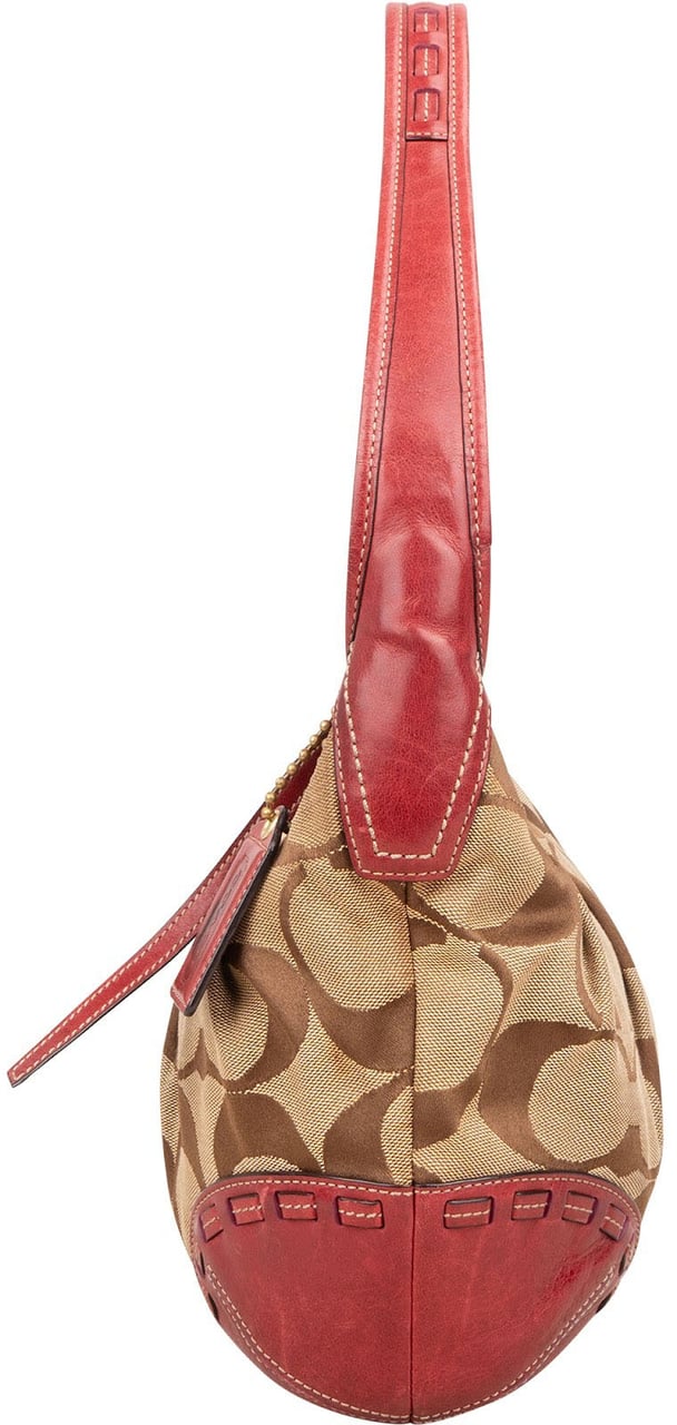 Coach Coach Classic Monogram Pleated Hobo Shoulder Bag Bruin