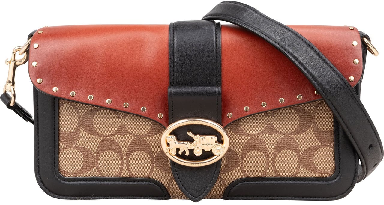 Coach Coach Monogram Georgie Crossbody Bag Bruin