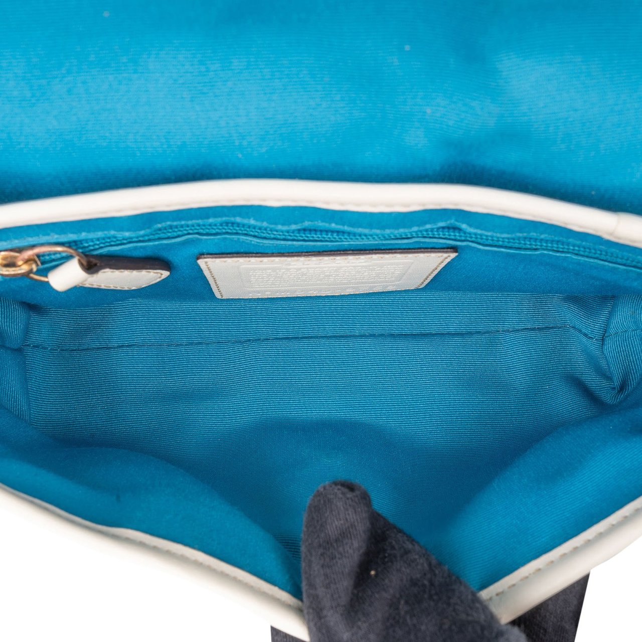 Coach Coach Monogram Signature Canvas Hampton Studded Demi Flap Crossbody Bag Bruin