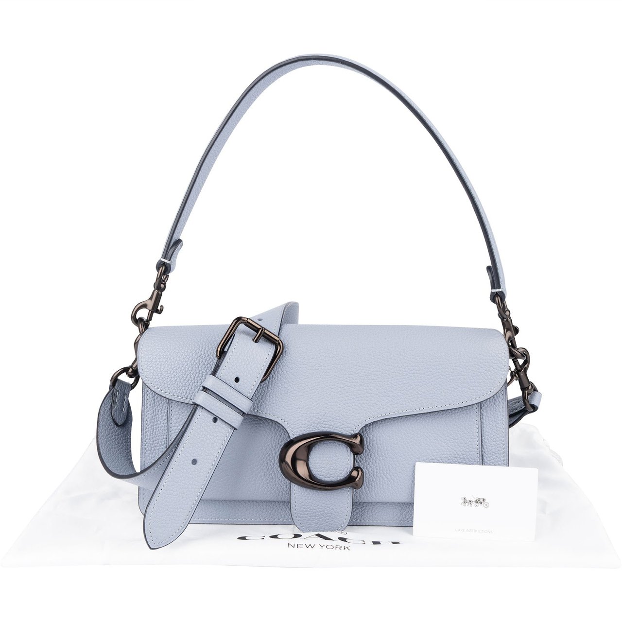 Coach Coach Pebbled Leather Tabby 26 Shoulder Bag Lichtblauw