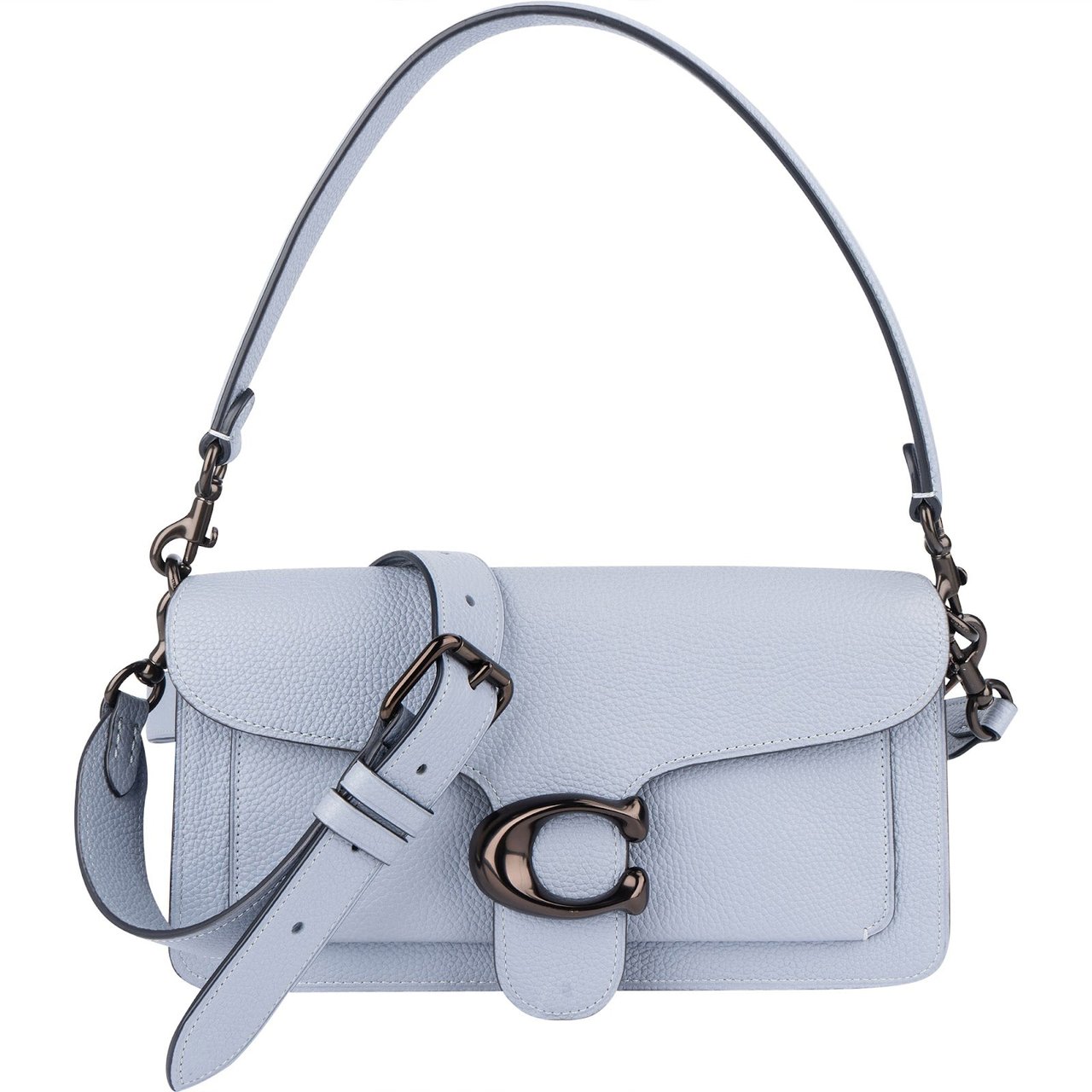 Coach Coach Pebbled Leather Tabby 26 Shoulder Bag Lichtblauw