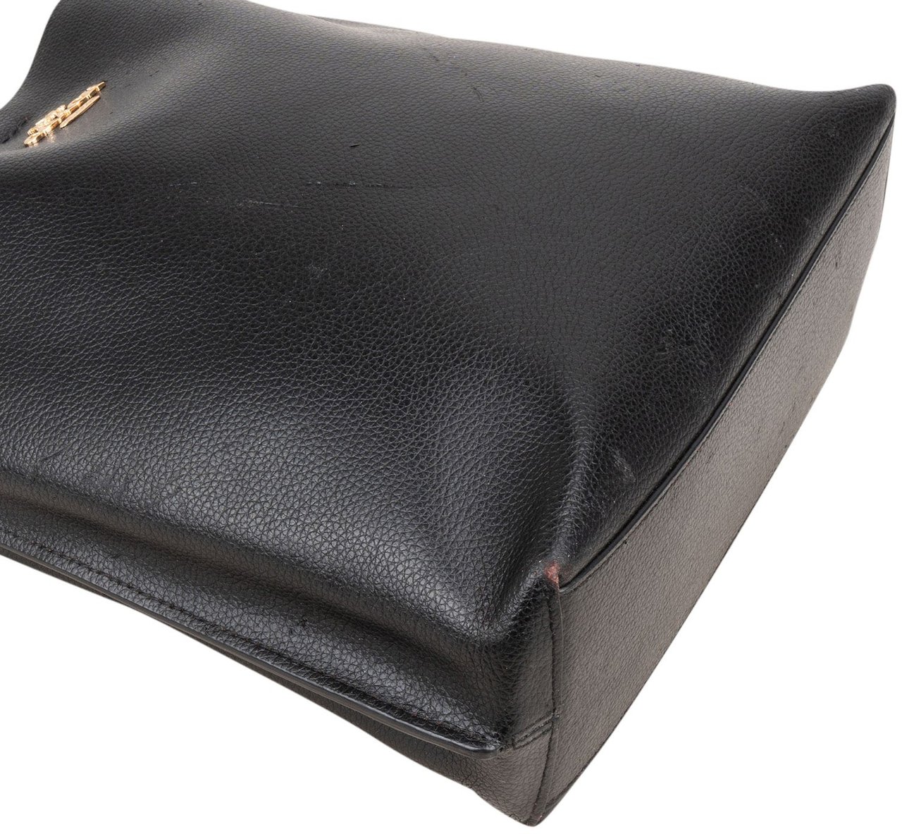 Coach Coach Pebbled Leather Mollie Bucket Shoulder Bag Zwart