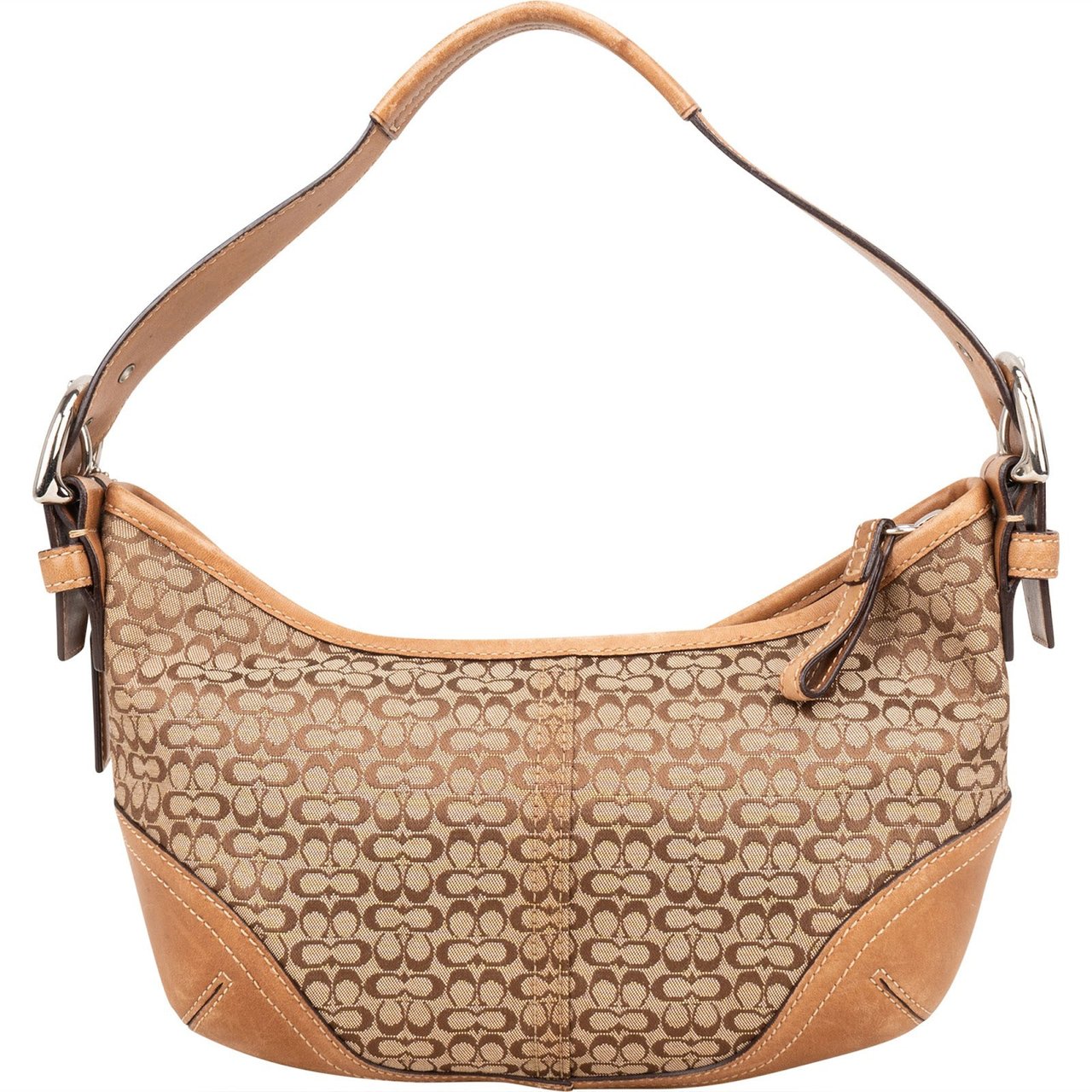 Coach Coach Monogram Signature Small Hobo Shoulder Bag Bruin