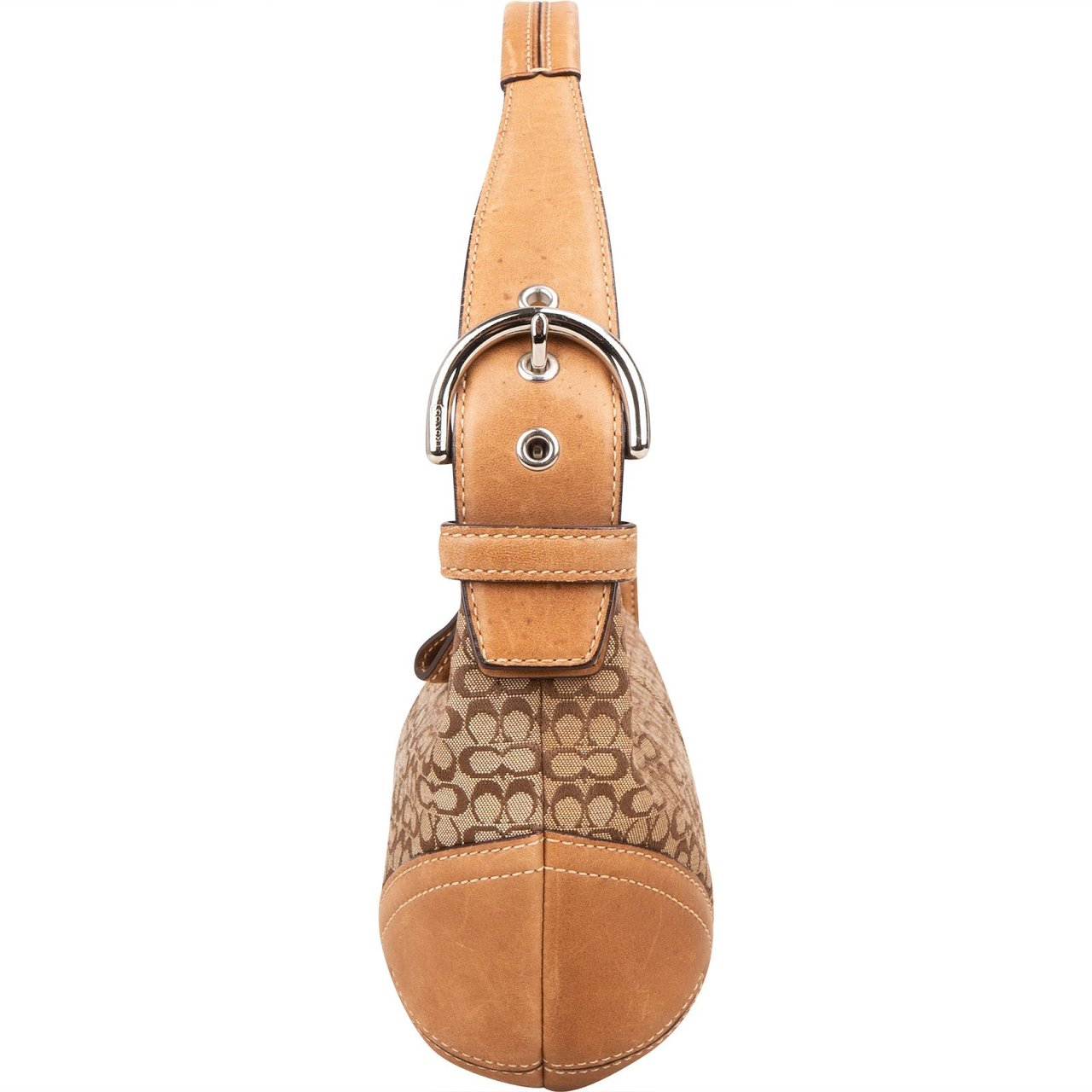 Coach Coach Monogram Signature Small Hobo Shoulder Bag Bruin