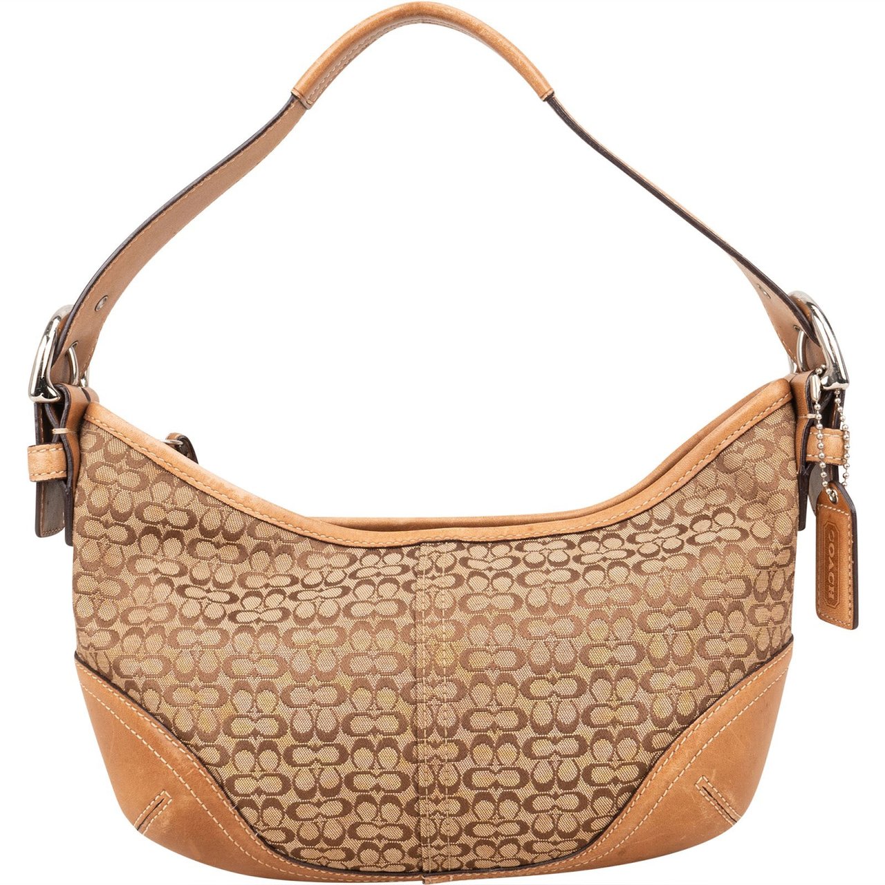 Coach Coach Monogram Signature Small Hobo Shoulder Bag Bruin