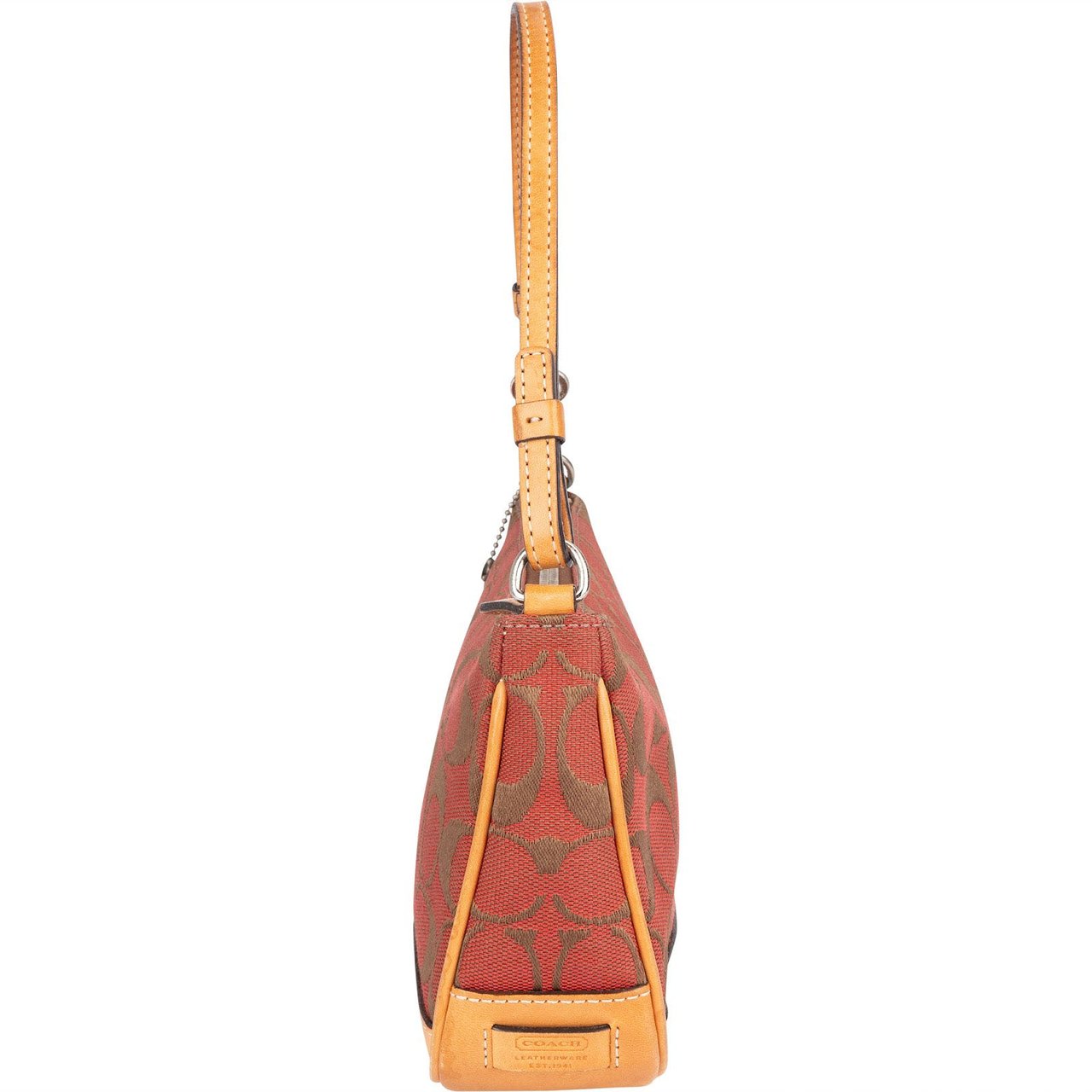 Coach Coach Signature Monogram Pochette Handbag Bruin