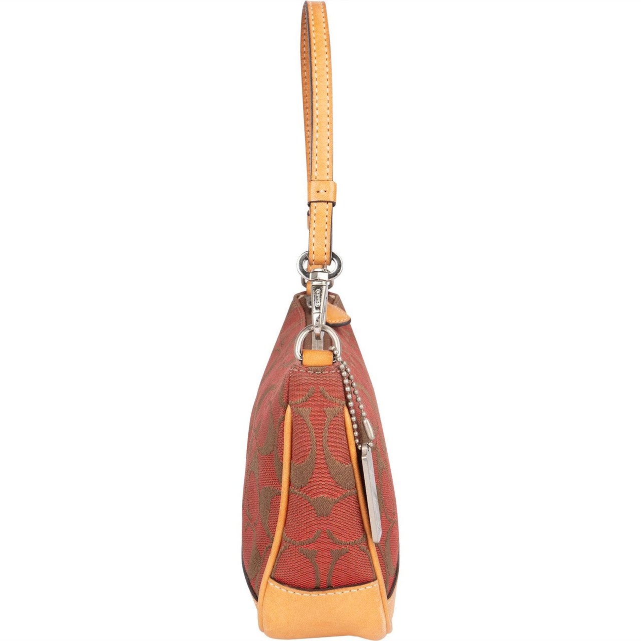 Coach Coach Signature Monogram Pochette Handbag Bruin