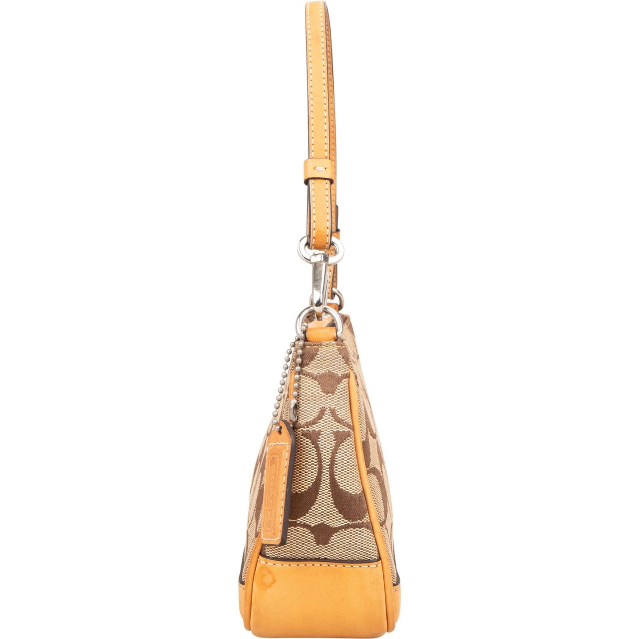 Coach Signature Monogram Pochette Handbag Beige