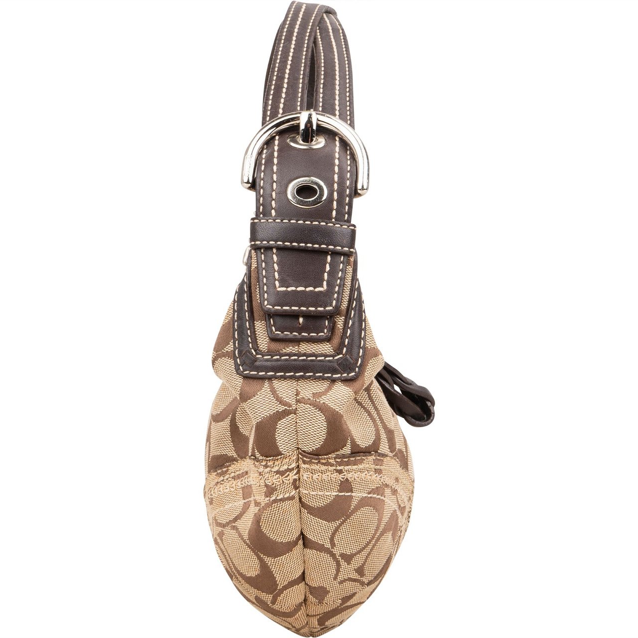 Coach Coach Signature Monogram Half Moon Shoulder Bag Bruin