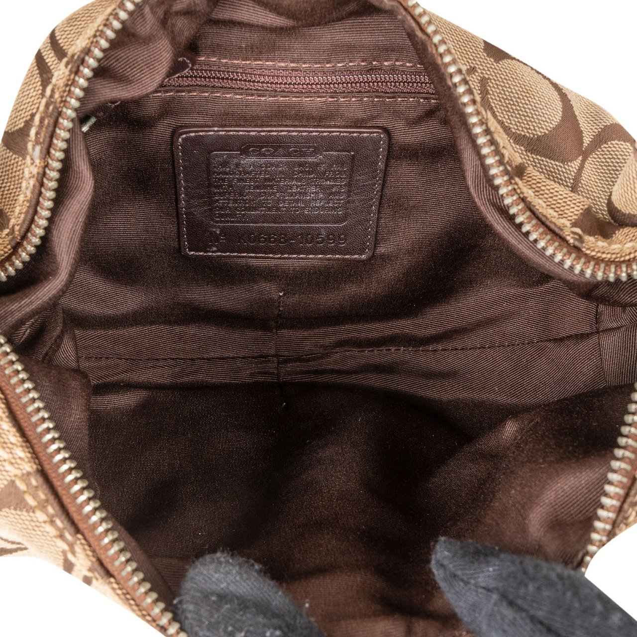 Coach Coach Signature Monogram Half Moon Shoulder Bag Bruin