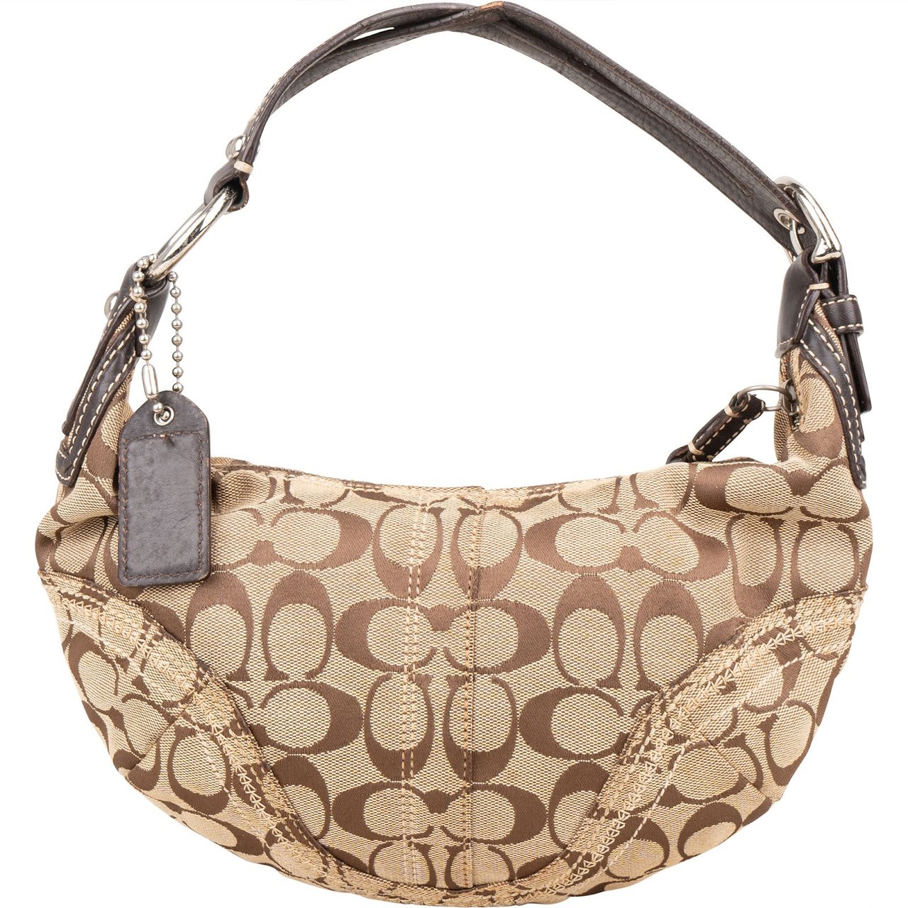 Coach Coach Signature Monogram Half Moon Shoulder Bag Bruin