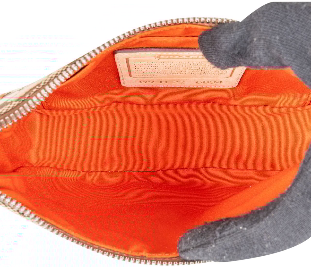 Coach Coach Signature Monogram Pochette Handbag Beige