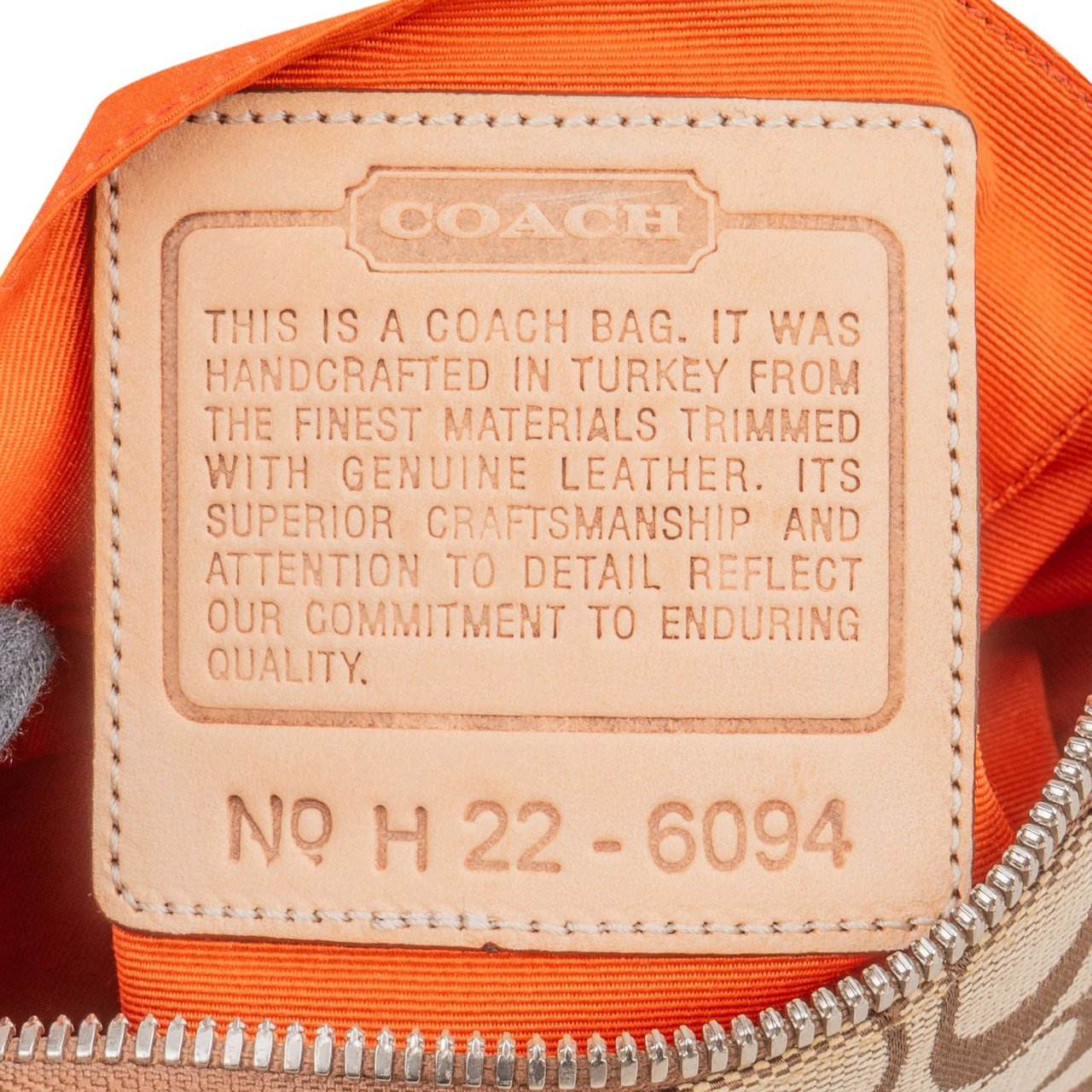 Coach Signature Monogram Pochette Handbag Beige