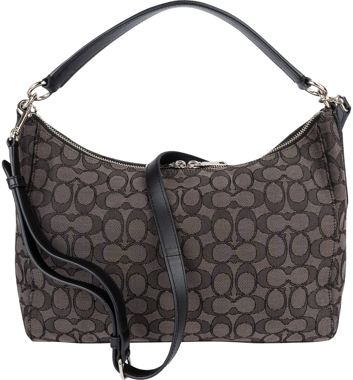 Coach Coach Monogram Signature Canvas Ergo Shoulder Crossbody Bag Zwart