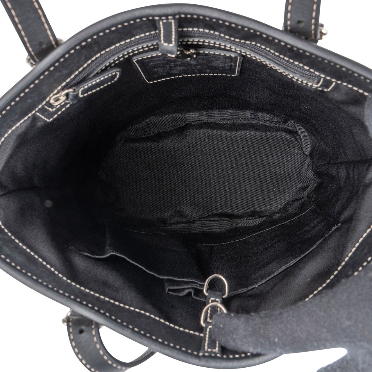 Coach Coach Black Monogram Signature Bucket Tote Shoulder Bag Zwart