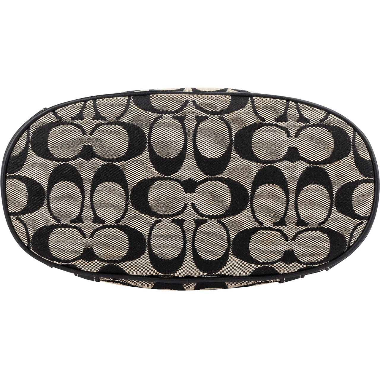 Coach Coach Black Monogram Signature Bucket Tote Shoulder Bag Zwart