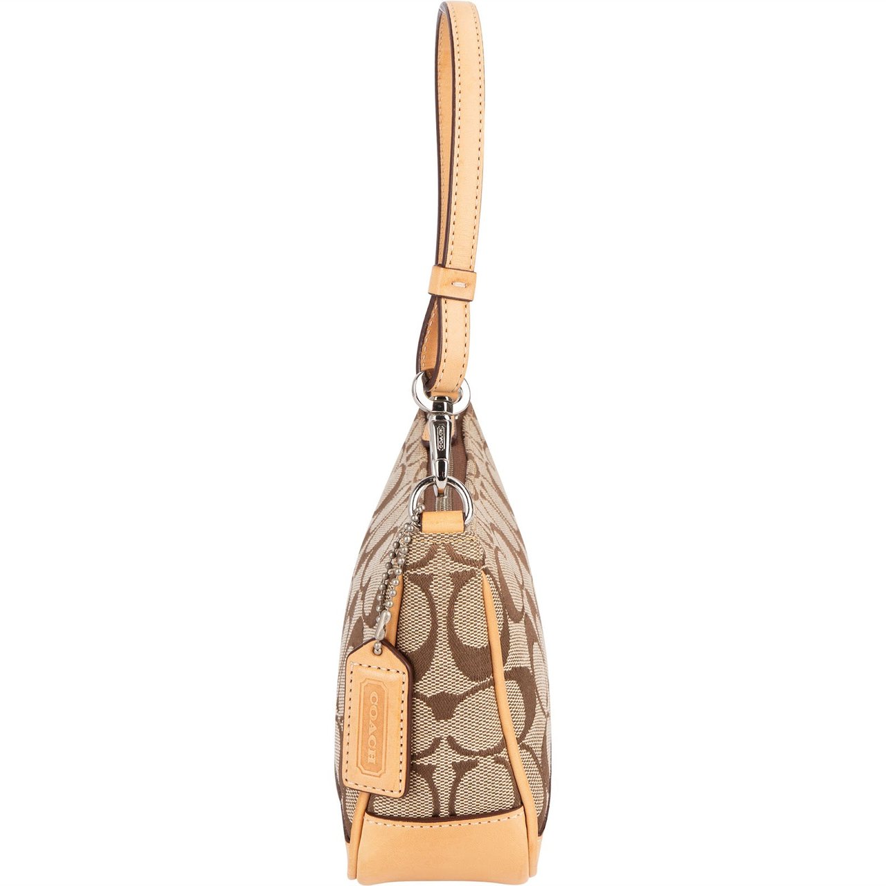 Coach Signature Monogram Pochette Handbag Bruin