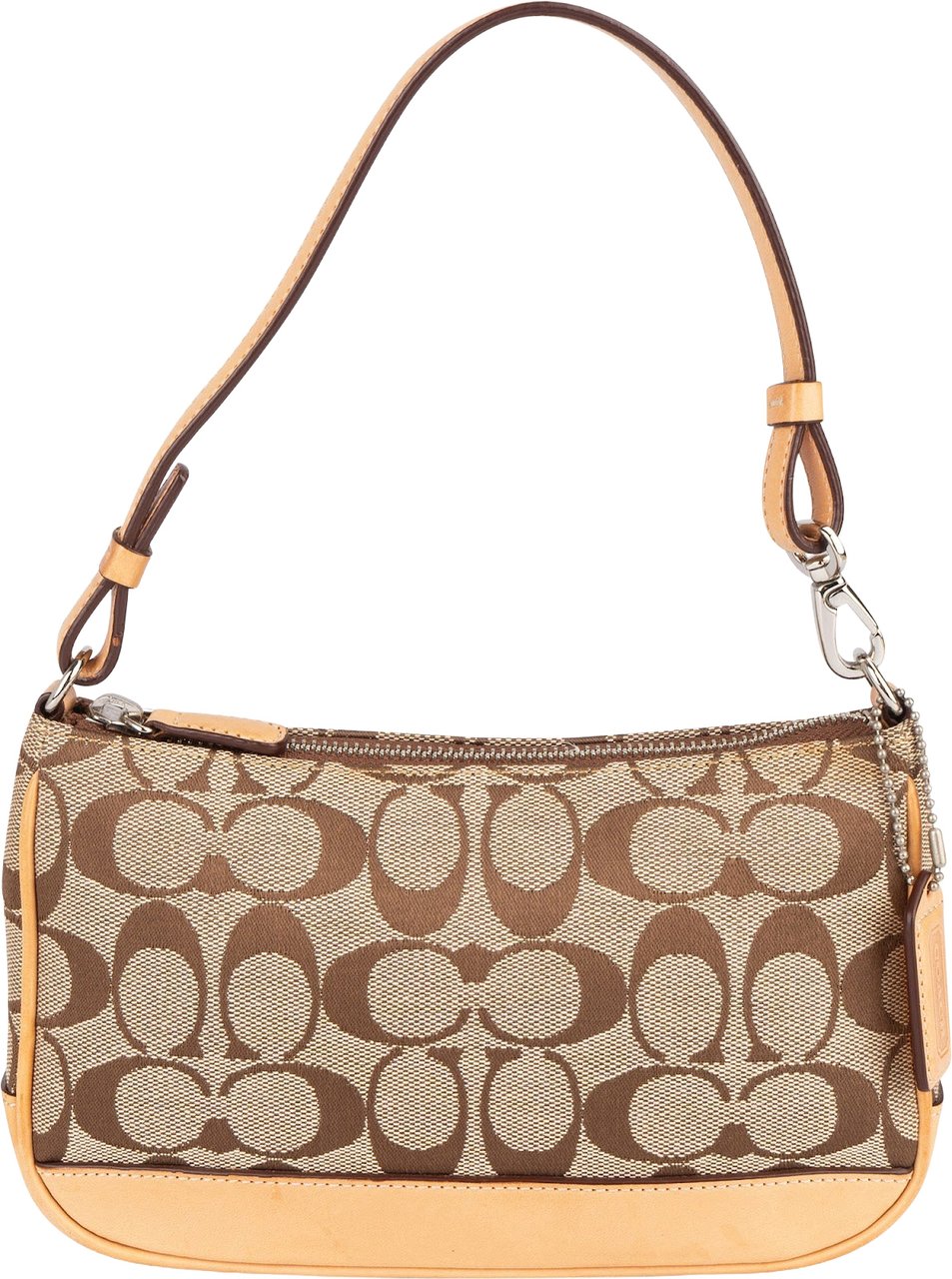 Coach Signature Monogram Pochette Handbag Bruin