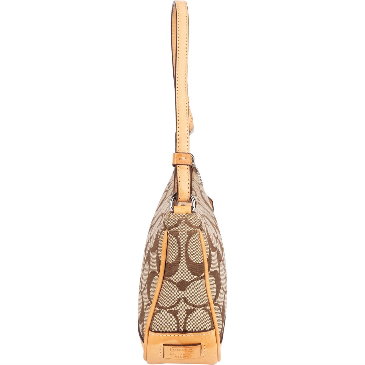 Coach Coach Signature Monogram Pochette Handbag Bruin