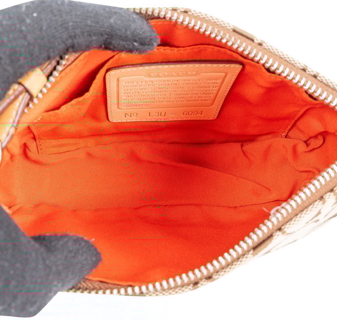 Coach Coach Signature Monogram Pochette Handbag Bruin