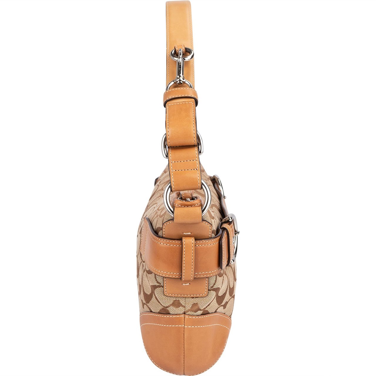 Coach Coach Monogram Signature Canvas Soho Buckle Shoulder Bag Bruin