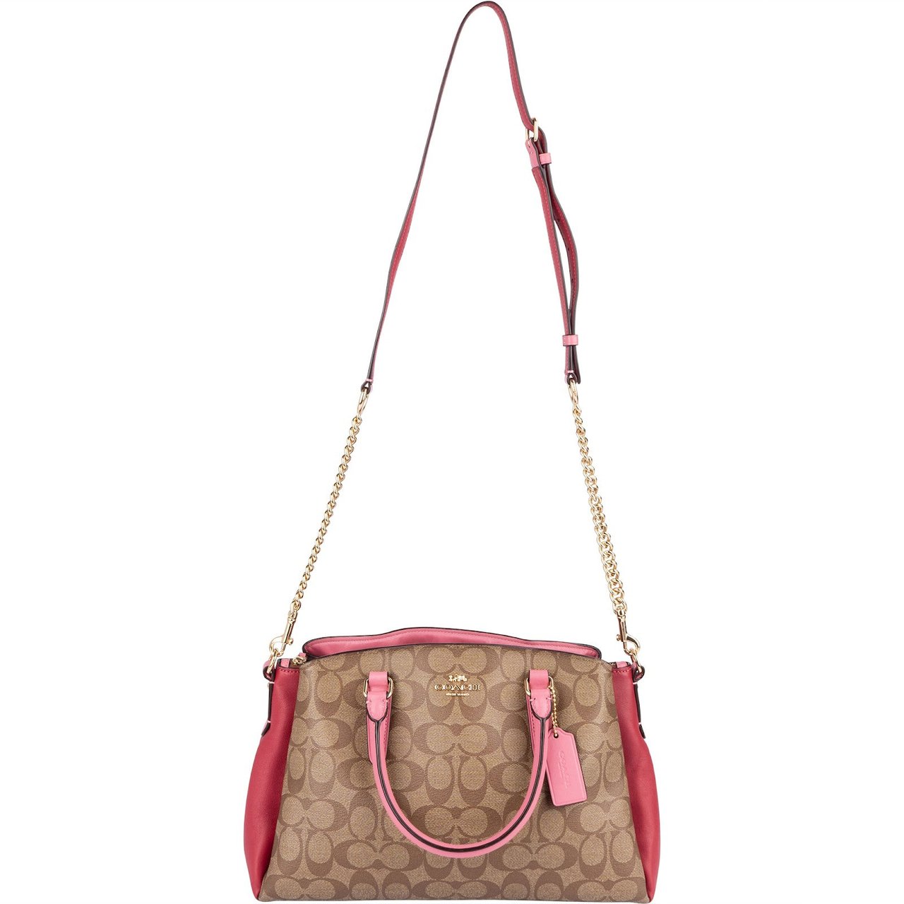 Coach Coach Monogram Signature Lillie Sage Carryall Handbag Bruin