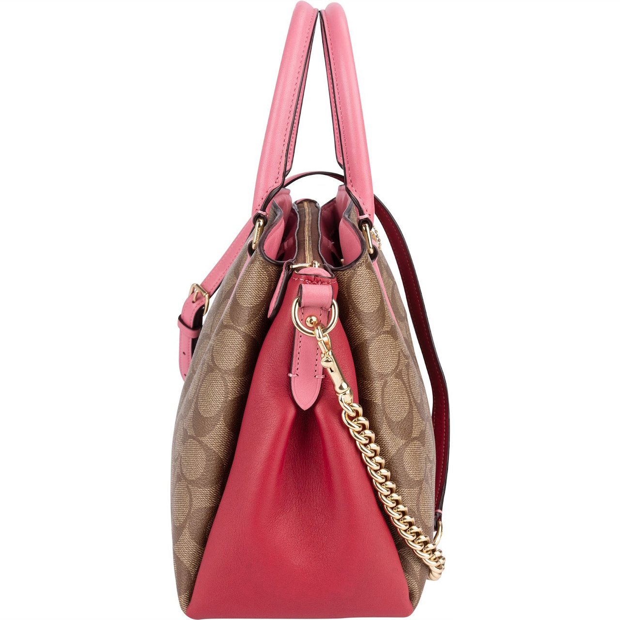 Coach Coach Monogram Signature Lillie Sage Carryall Handbag Bruin