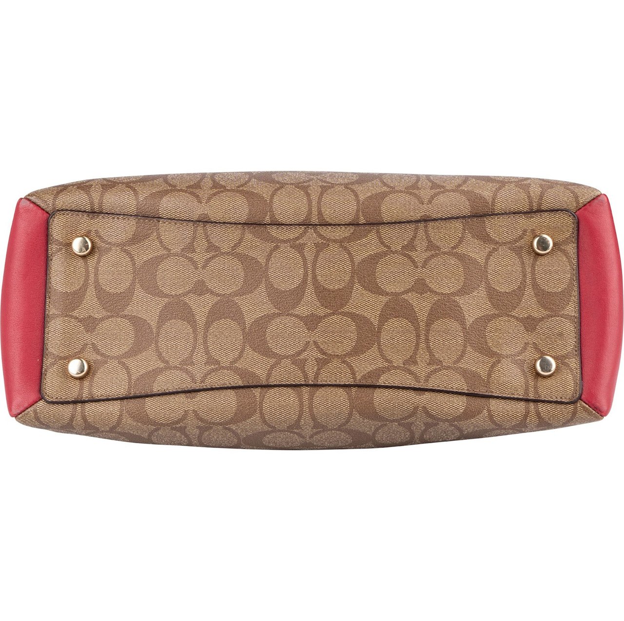 Coach Coach Monogram Signature Lillie Sage Carryall Handbag Bruin