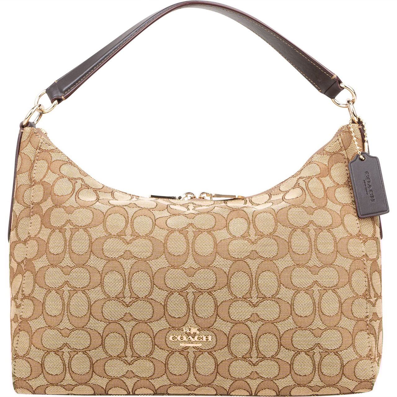 Coach Coach Monogram Signature East West Celeste Handbag Beige