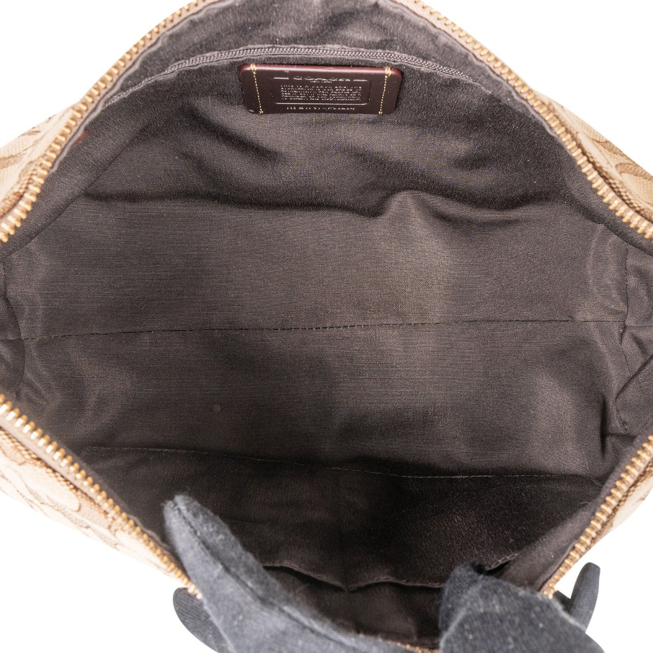 Coach Coach Monogram Signature East West Celeste Handbag Beige