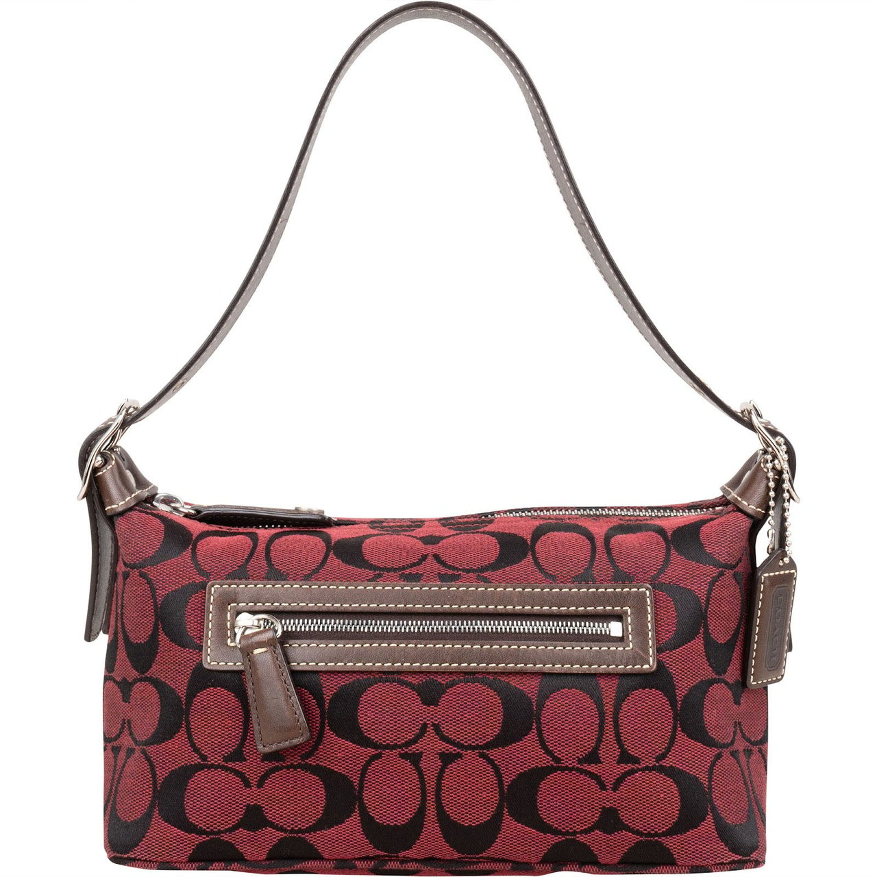 Coach Red Monogram Signature Demi Mini Handbag Rood