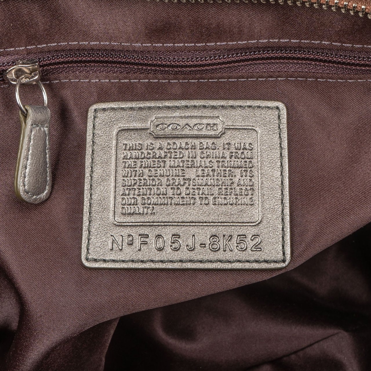 Coach Monogram Signature Gallery Suede Stripe Tote Shoulder Bag Bruin