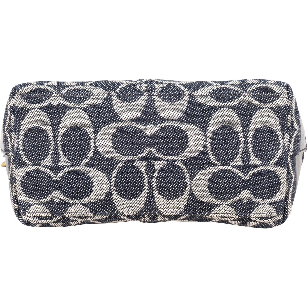 Coach Coach Blue Monogram Signature Denim Demi Mini Handbag Blauw