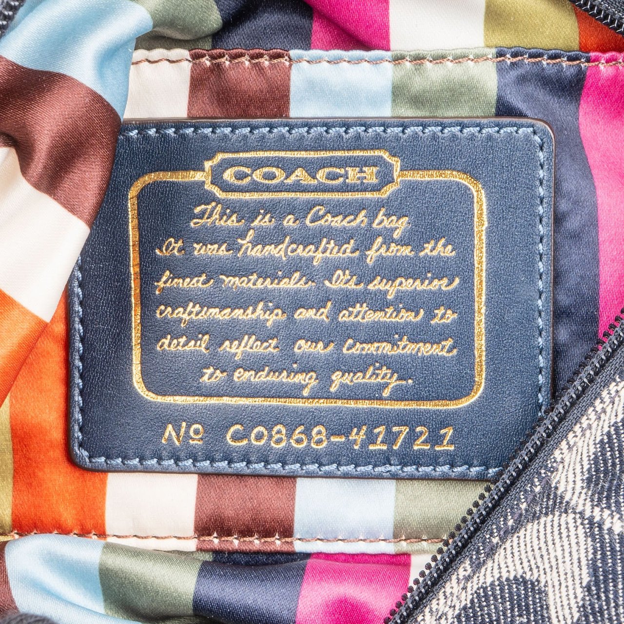 Coach Coach Blue Monogram Signature Denim Demi Mini Handbag Blauw