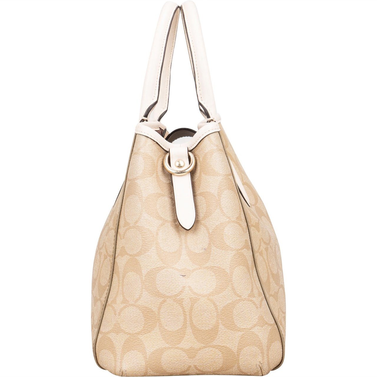 Coach Coach Monogram Signature Canvas Margot Carryall Handbag Beige