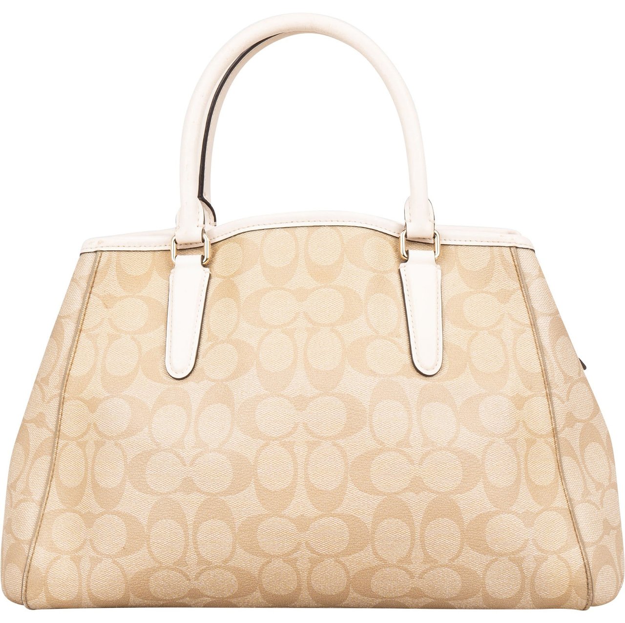 Coach Coach Monogram Signature Canvas Margot Carryall Handbag Beige