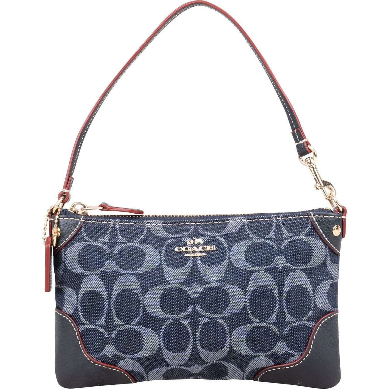 Coach Monogram Signature Denim Handbag Blauw