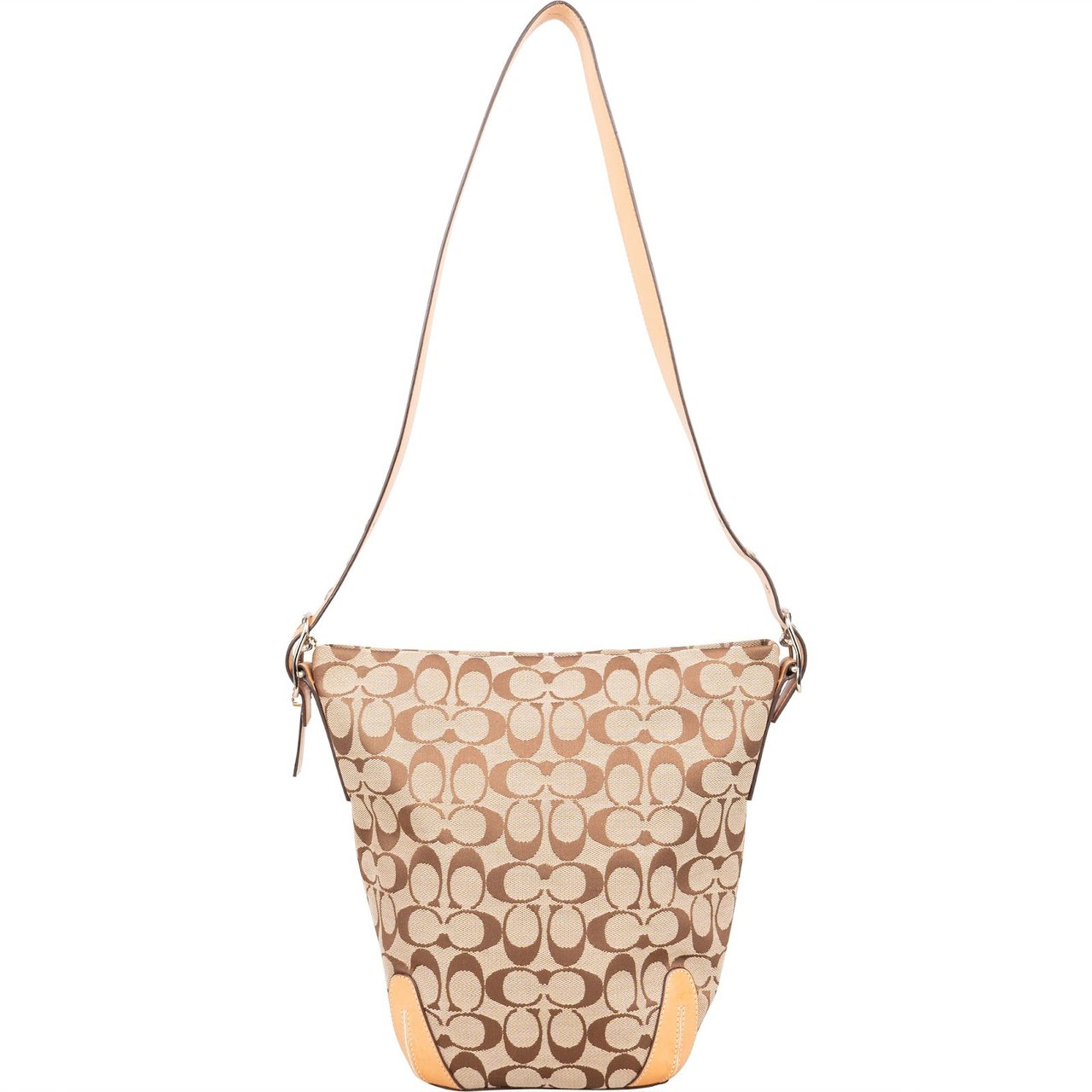 Coach Coach Monogram Signature Jacquard Shoulder Bag Bruin