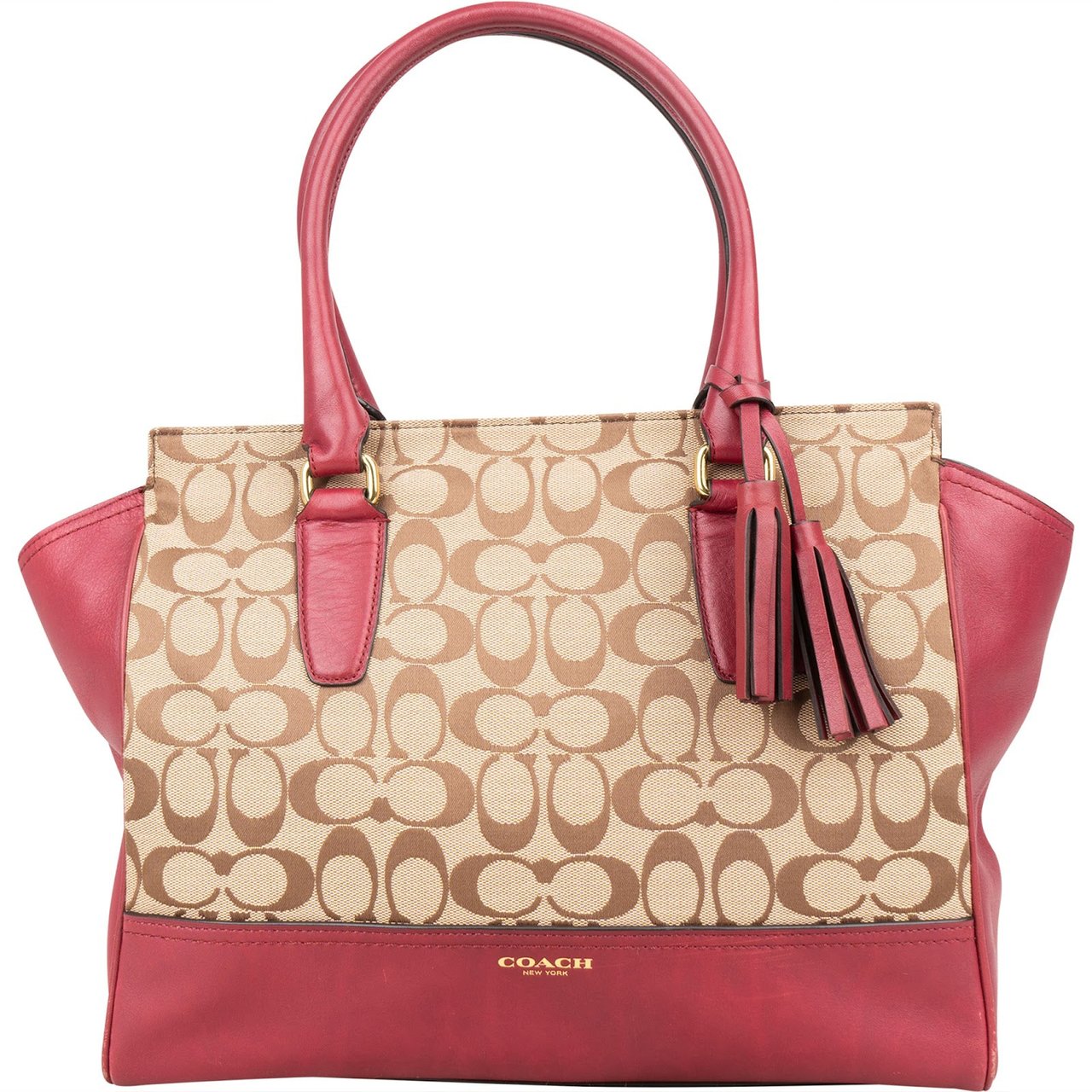 Coach Coach Monogram Signature Canvas Legacy Candace Carryall Handbag Beige