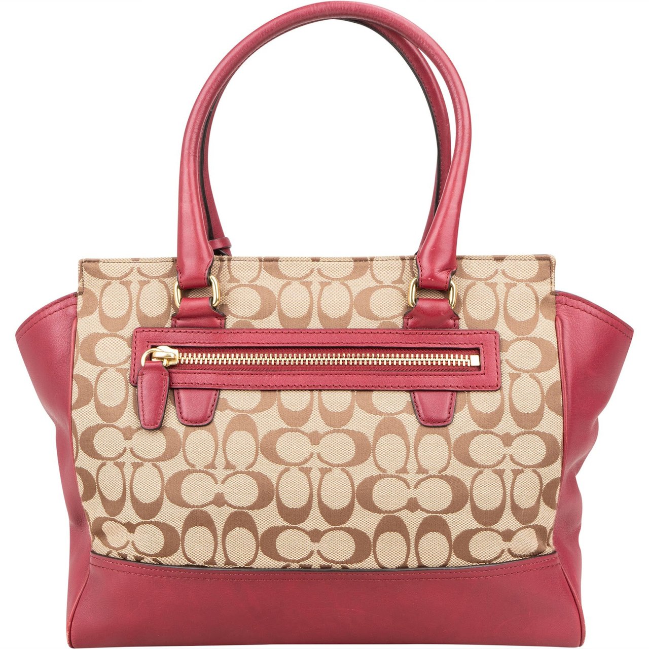 Coach Coach Monogram Signature Canvas Legacy Candace Carryall Handbag Beige