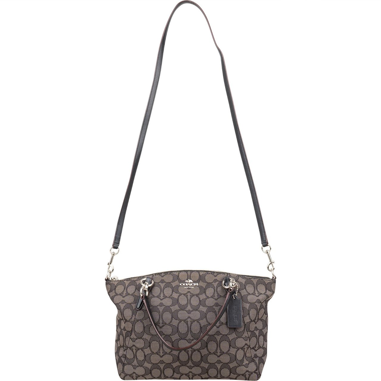 Coach Coach Monogram Signature Prairie Satchel Handbag Zwart