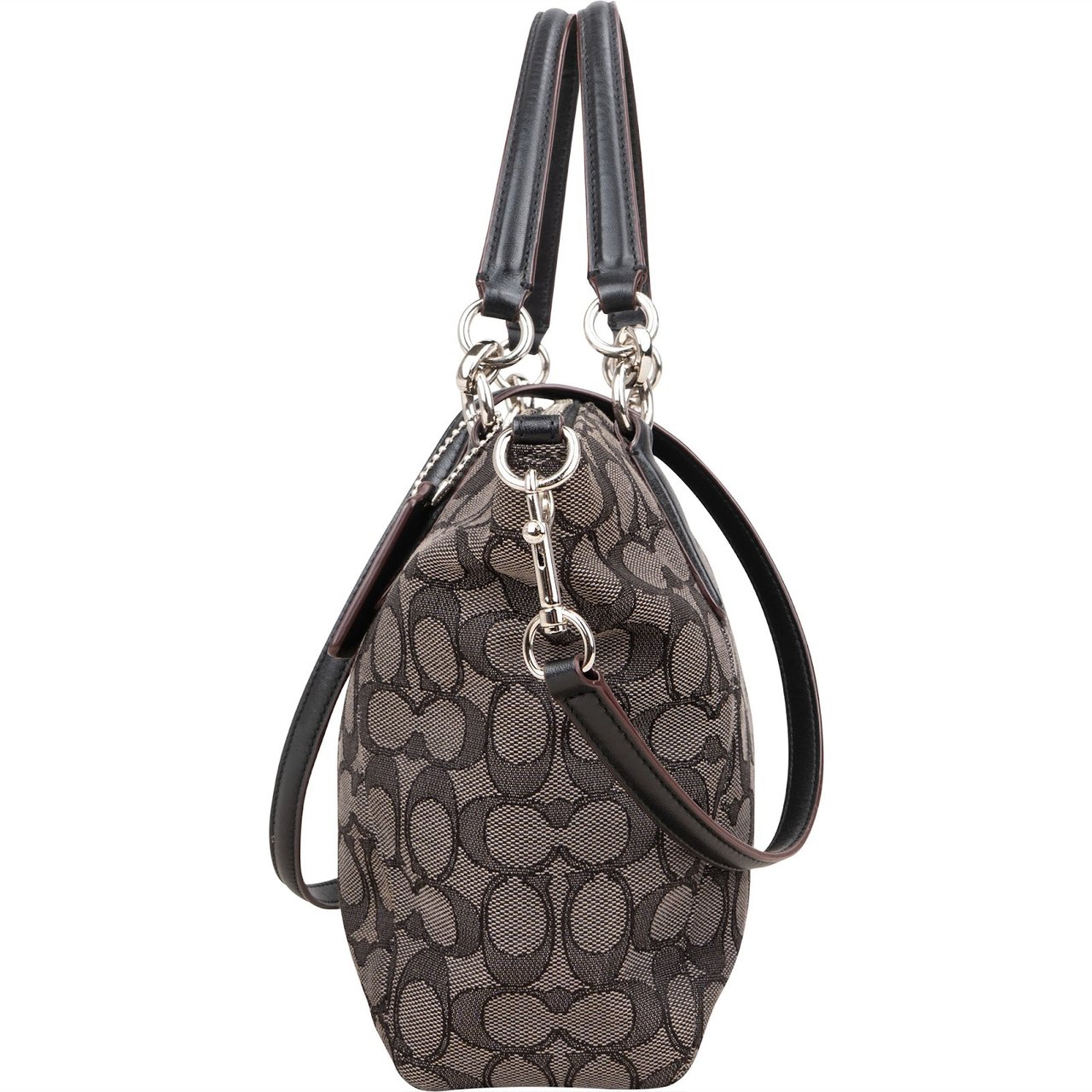 Coach Coach Monogram Signature Prairie Satchel Handbag Zwart