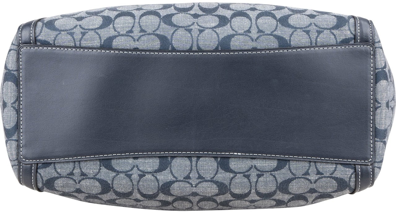 Coach Coach Monogram Signature Chambray Legacy Denim Shoulder Bag Blauw