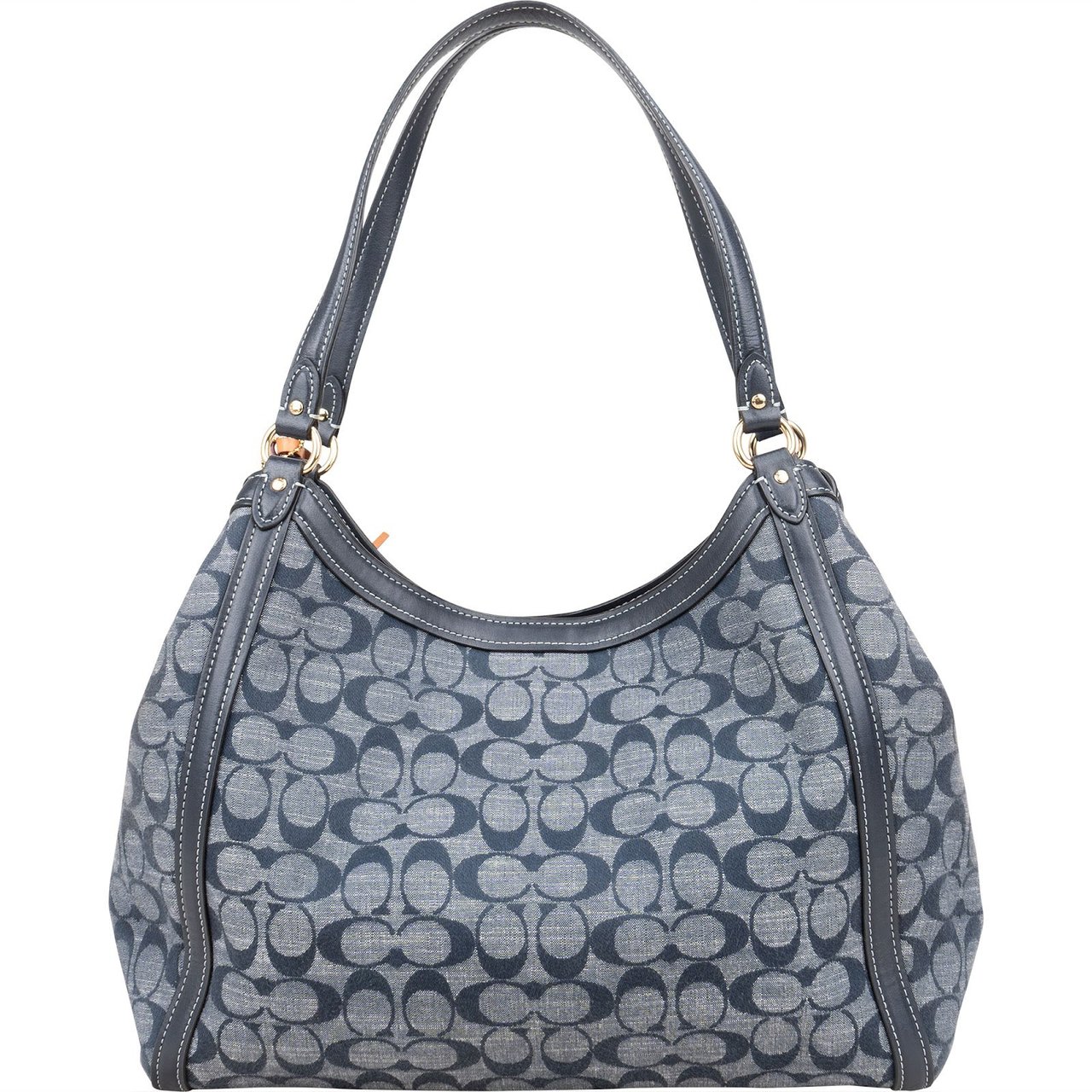 Coach Coach Monogram Signature Chambray Legacy Denim Shoulder Bag Blauw