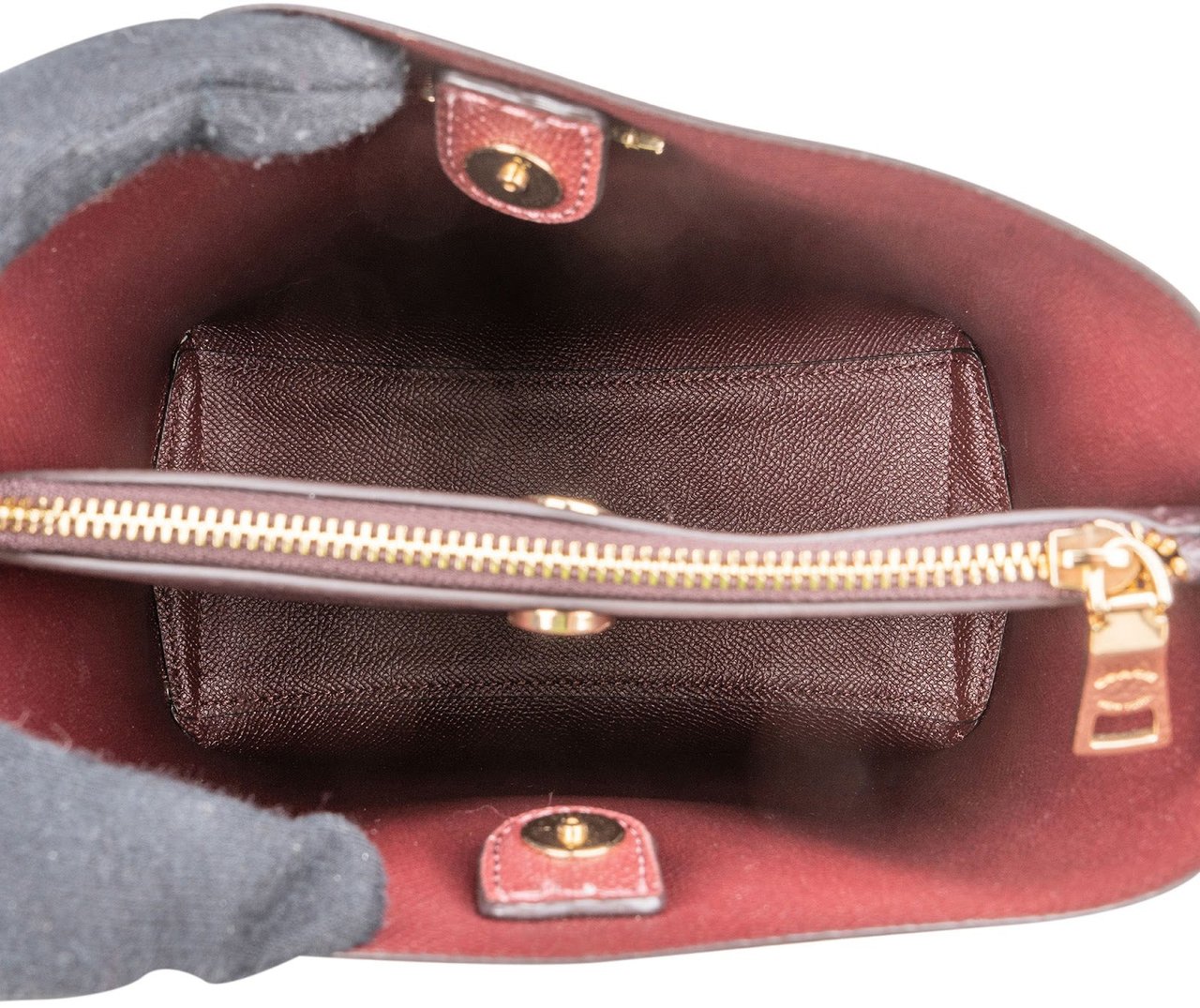 Coach Coach Monogram Signature Canvas Town Bucket Crossbody Handbag Wit