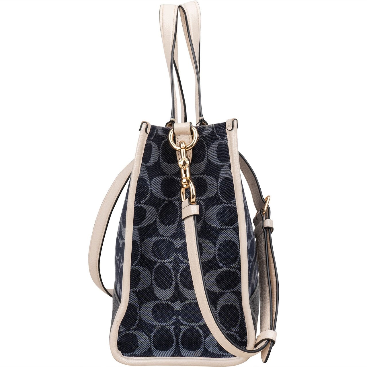 Coach Coach Monogram Signature Chambray Denim Handbag Blauw