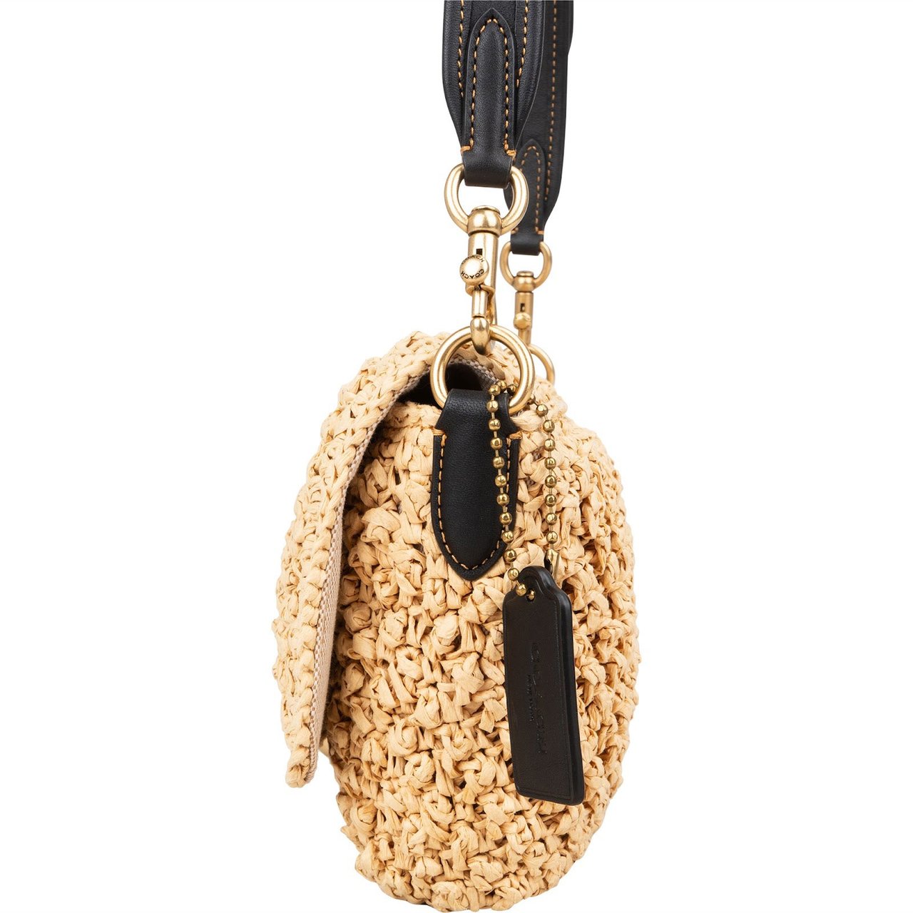 Coach Coach Raffia Soft Tabby Crossbody Bag Beige