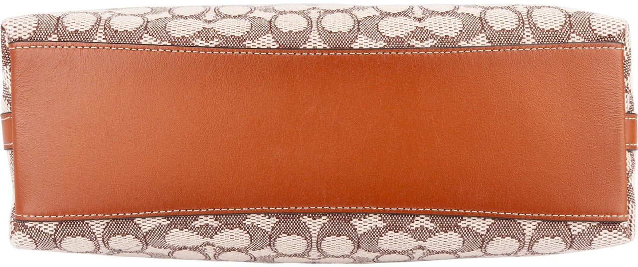 Coach Coach Monogram Signature Jacquard Luna Shoulder Bag Bruin