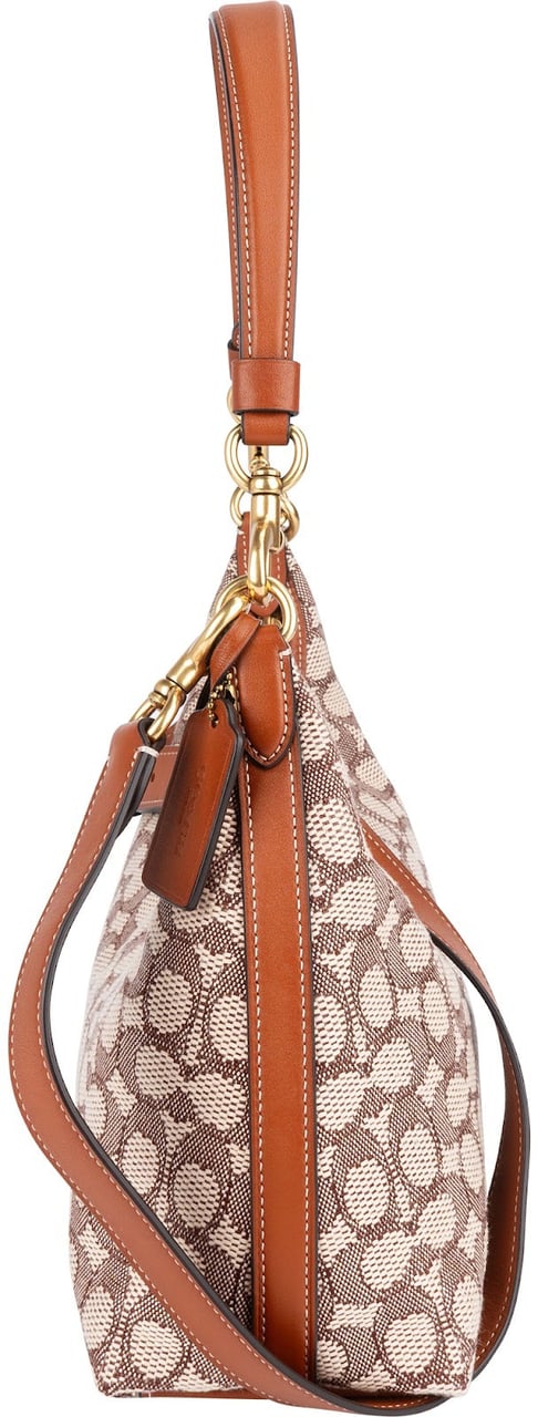 Coach Coach Monogram Signature Jacquard Luna Shoulder Bag Bruin