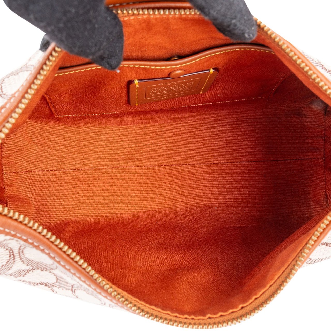 Coach Coach Monogram Signature Jacquard Luna Shoulder Bag Bruin